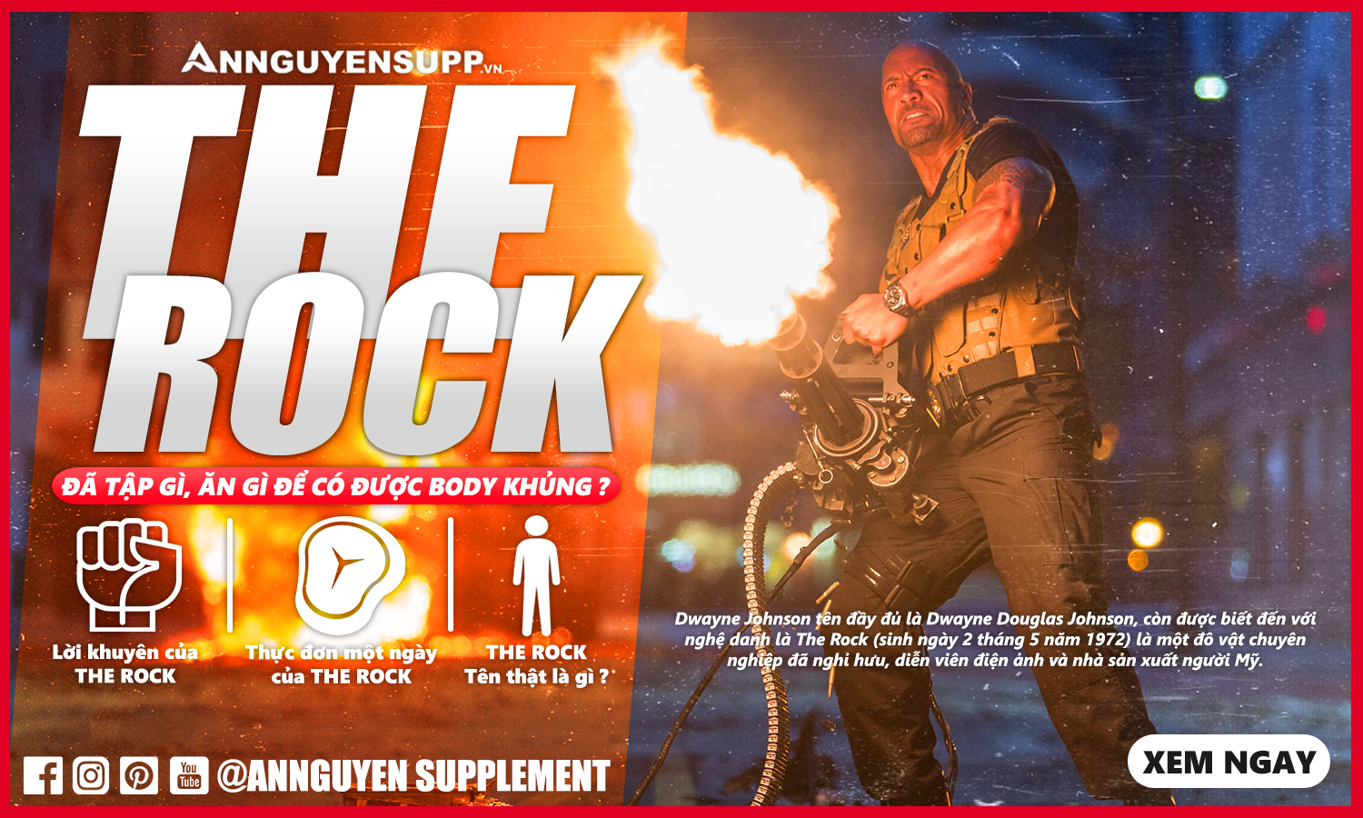 The Rock Đã Tập Luyện, Ăn Gì, Để Có Được Thân Hình Vạm Vỡ Ngôi Sao Của  Hollywood